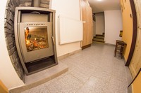 Fireplace stove in the corridor